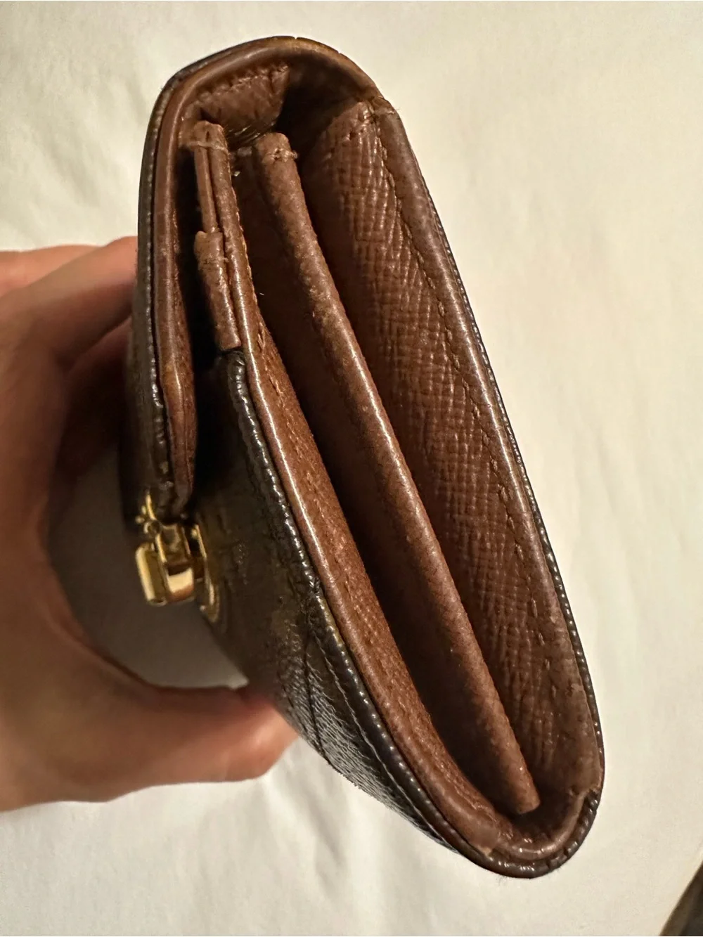 Louis Vuitton Monogram Small Compact Lock Portefeuille Bifold Wallet